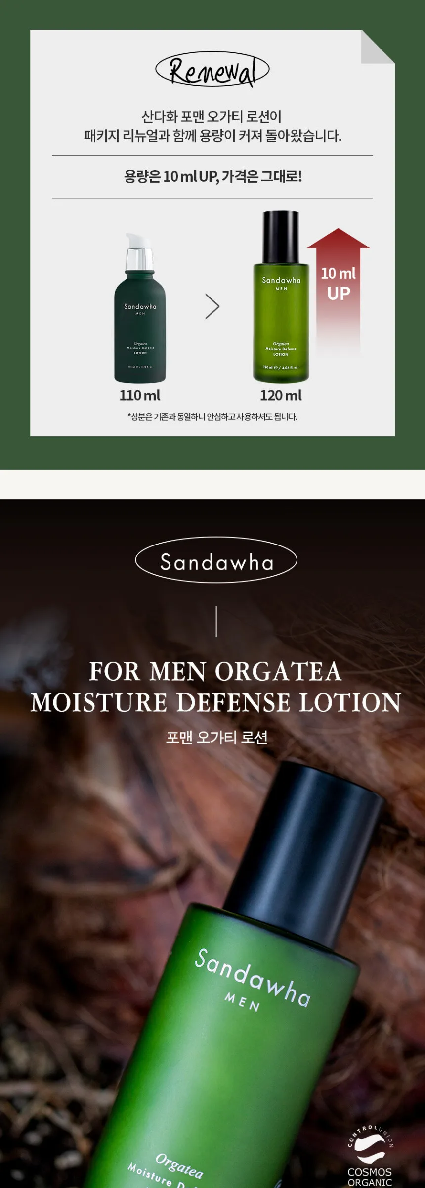 SANDAWHA For Men Orgatea Moiture Defense Lotion 120ml Detail