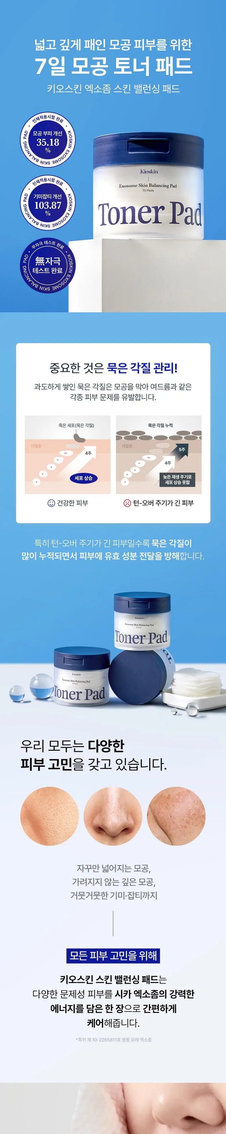 Kioskin Exosome Skin Balancing Toner Pad 70 Pads Detail