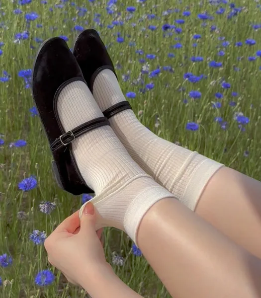 Lululela Marry See Through Shirring Socks 5pack Set