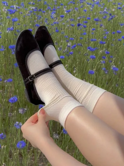 Lululela Marry See Through Shirring Socks 5pack Set
