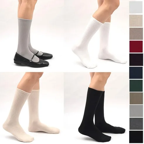 BAENY SOCKS Premium Daily Women's Ribbed Crew Socks 6 Pairs