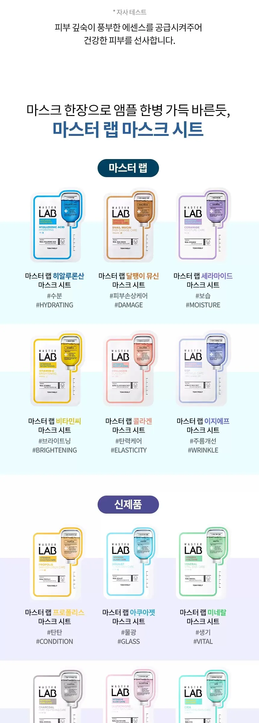 TONY MOLY Master Lab Sheet Mask 19ml x 20ea Detail