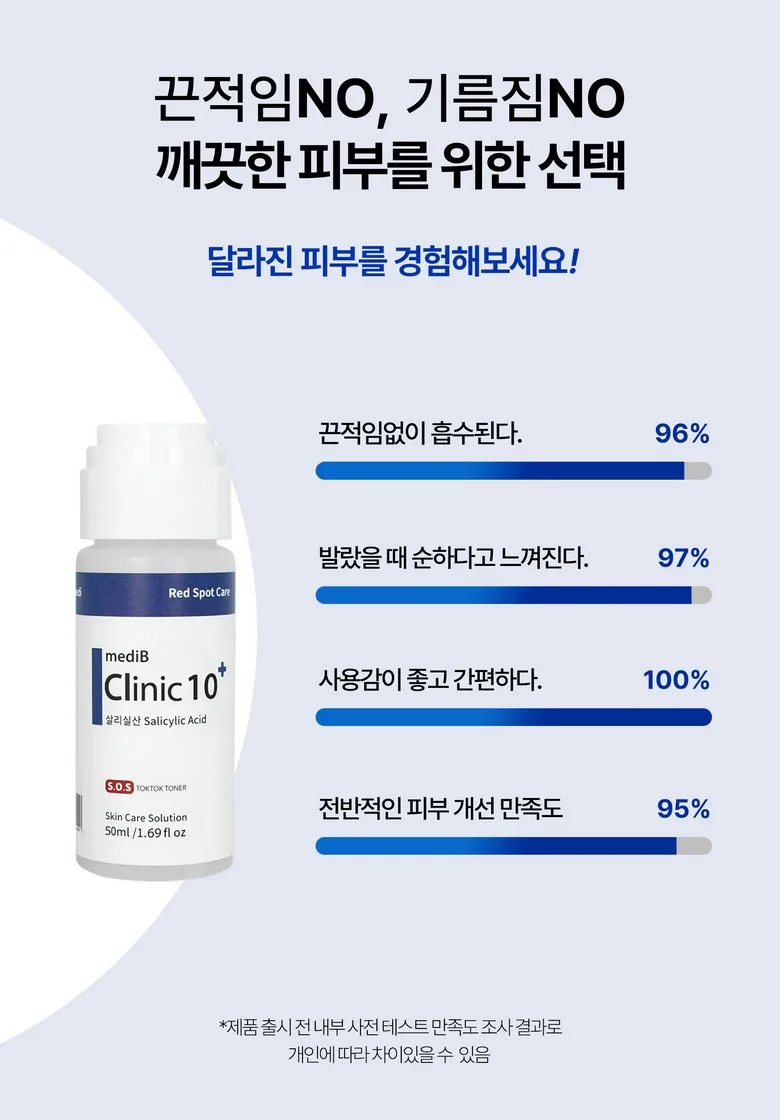 mediB Clinic 10+ Plus Red Spot Care Salicylic Acid Skin Care Solution 50ml 2pcs Detail