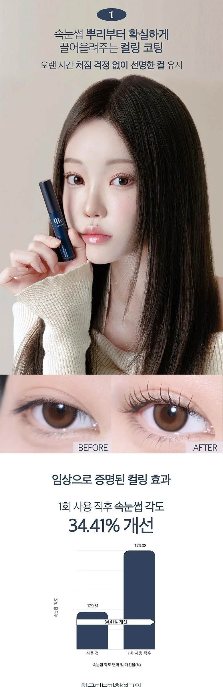 Mobbing Black Bean Biotin Coating Smudge-Proof Mascara Long Lash Effect, 1pc, Black Detail