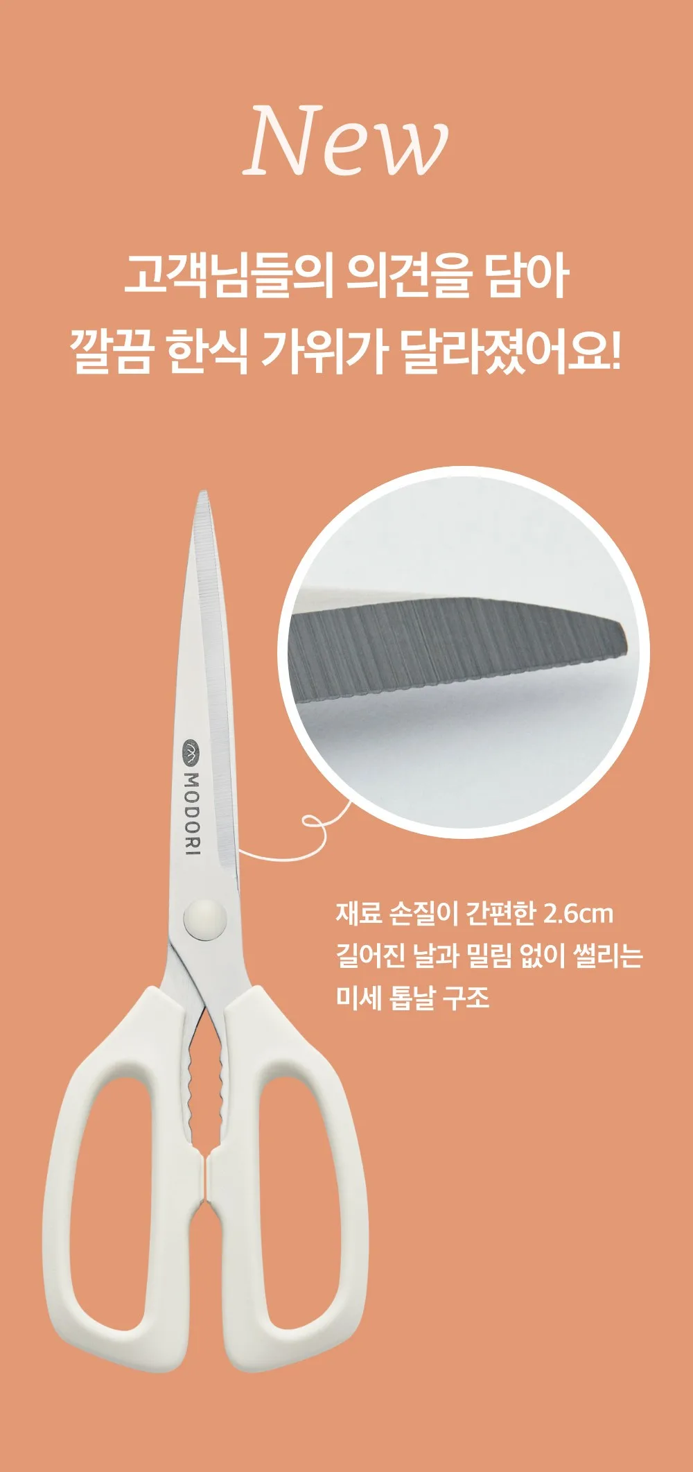Modori 깔끔 Han-sik Kitchen Scissors - Modori Clean Korean Style Kitchen Shears Detail