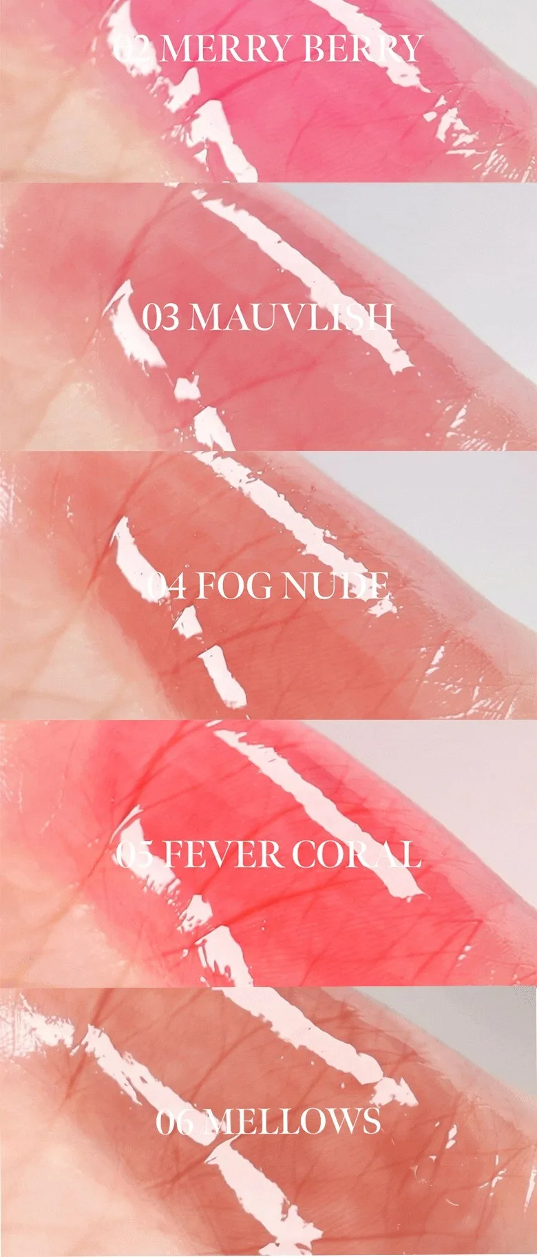 MORNING DEWY MOTH GLAM Lip Oil 7 Colors 100% No Coloring Detail