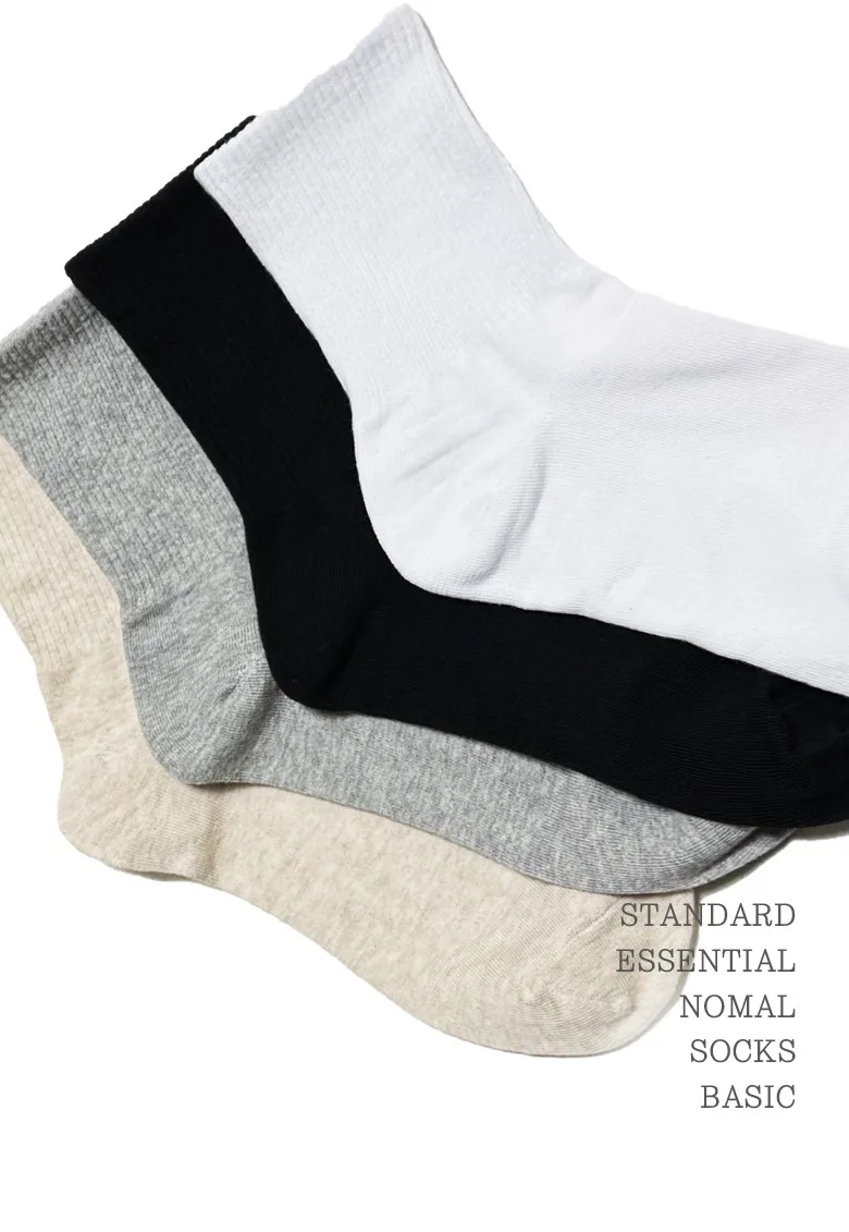 N/A 10 Pairs Plain & Ribbed Korean Women's School Socks (Mixable) Detail