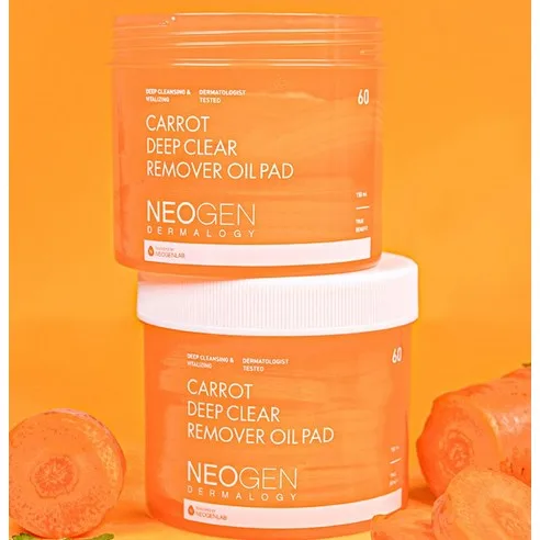 NEOGEN Carrot Deep Clear Remover Oil Pads 60 Sheets 150ml - Image 3