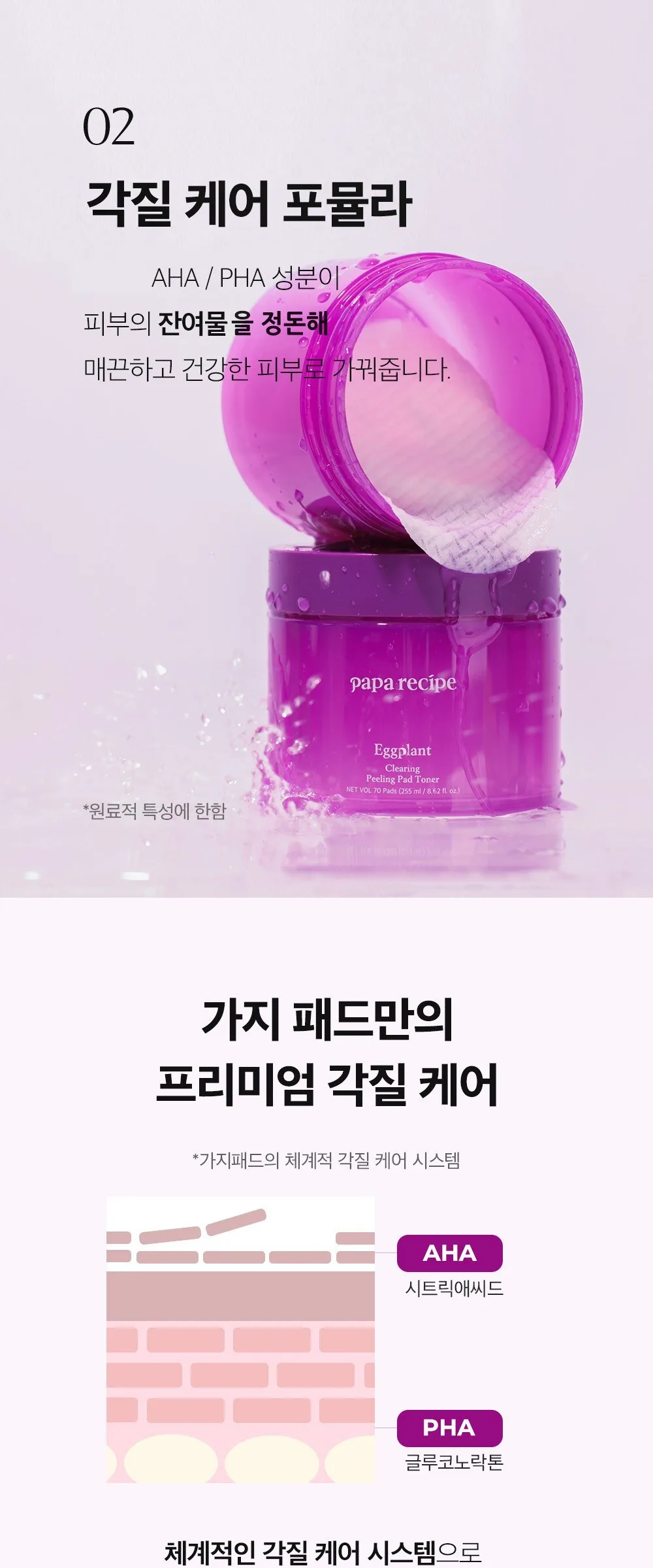 Papa Recipe Eggplant Clearing Peeling Pad Toner 255ml Detail