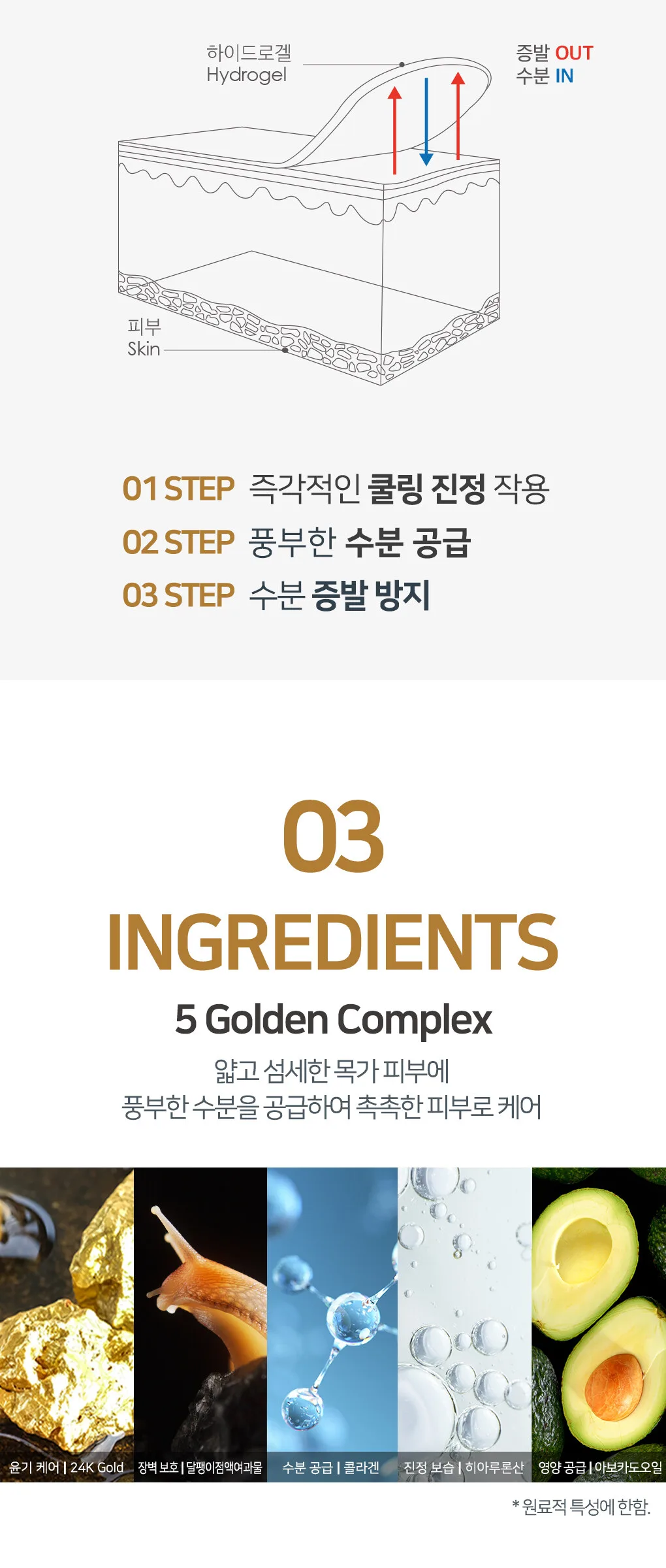 PETITFEE Gold Neck Pack 10g x 5ea Detail