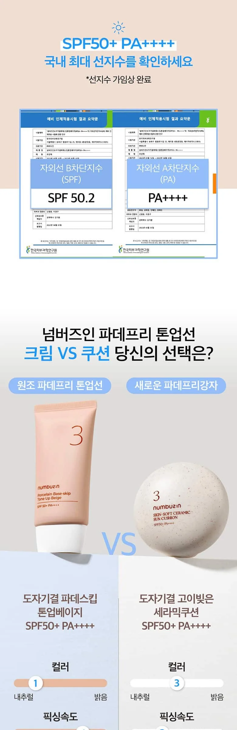 numbuzin No.3 Porcelain Base Skip Tone Up Beige SPF50+ PA++++ 50ml Detail