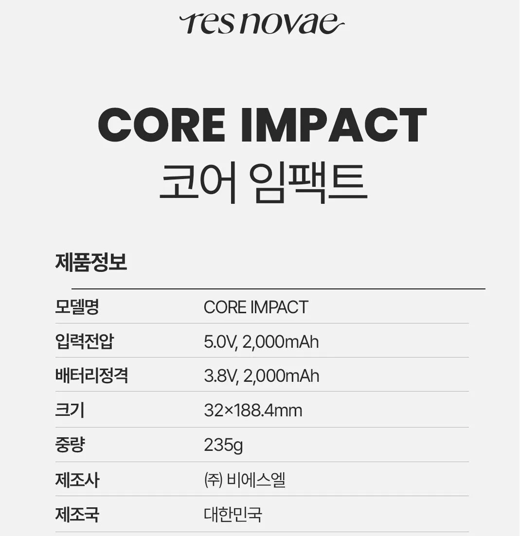 Resnovae CORE IMPACT Beauty Device Detail