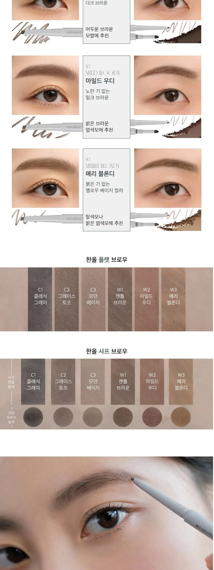 rom&nd Han All Sharp Brow 10g Detail
