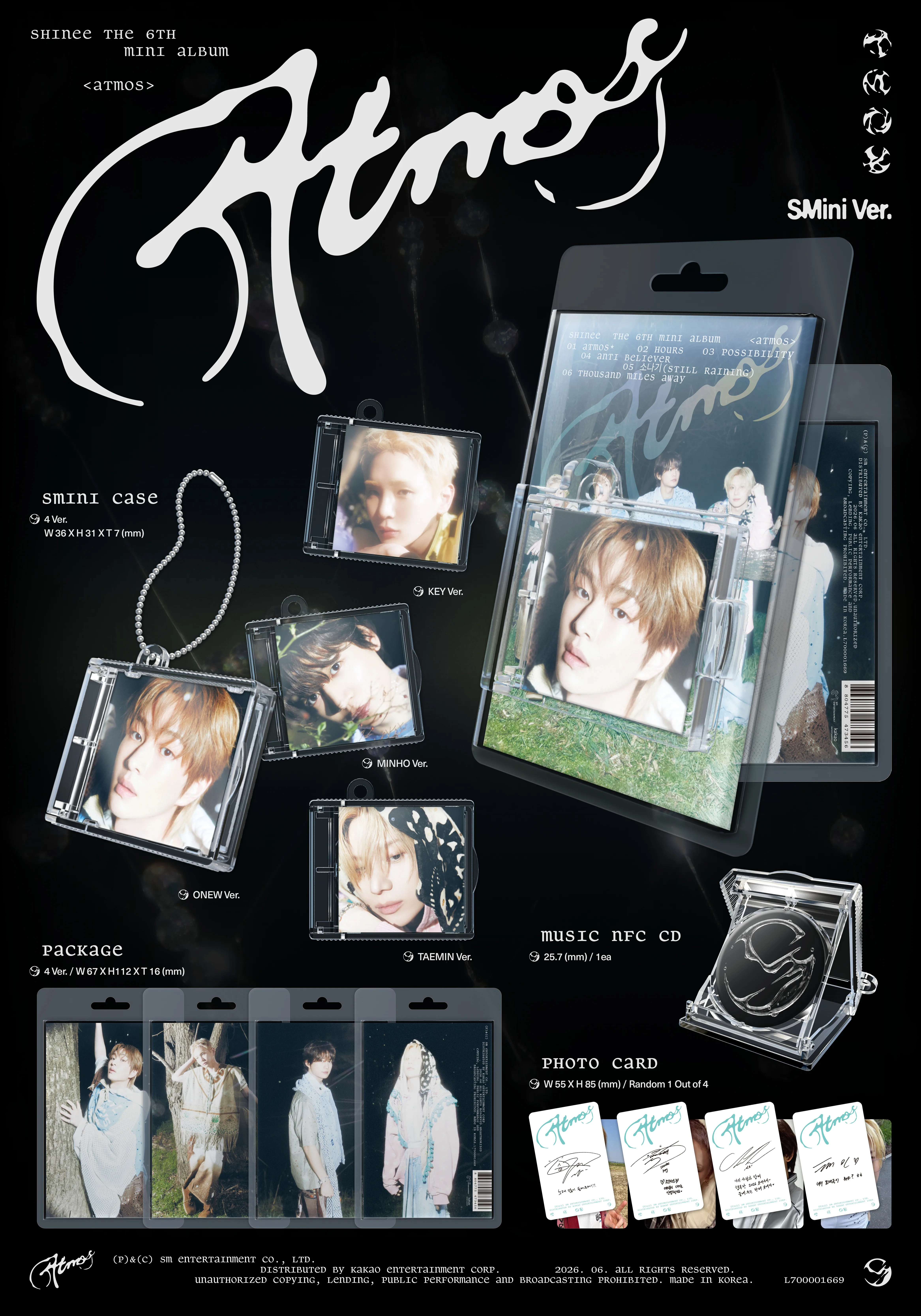 SHINee Mini Album 6th [Atmos] SMini Ver. Smart Album (Random Ver.) Detail