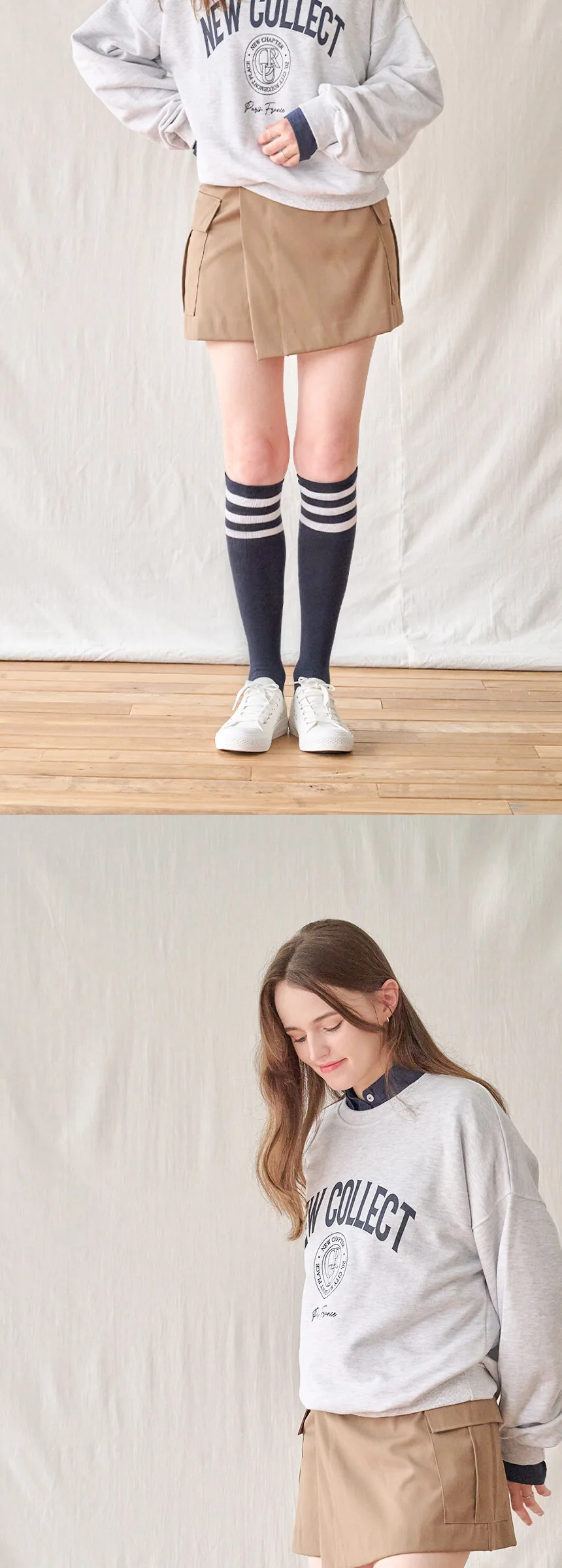 Lululela Basic Three-Stripes Knee Socks 4 Pack Detail