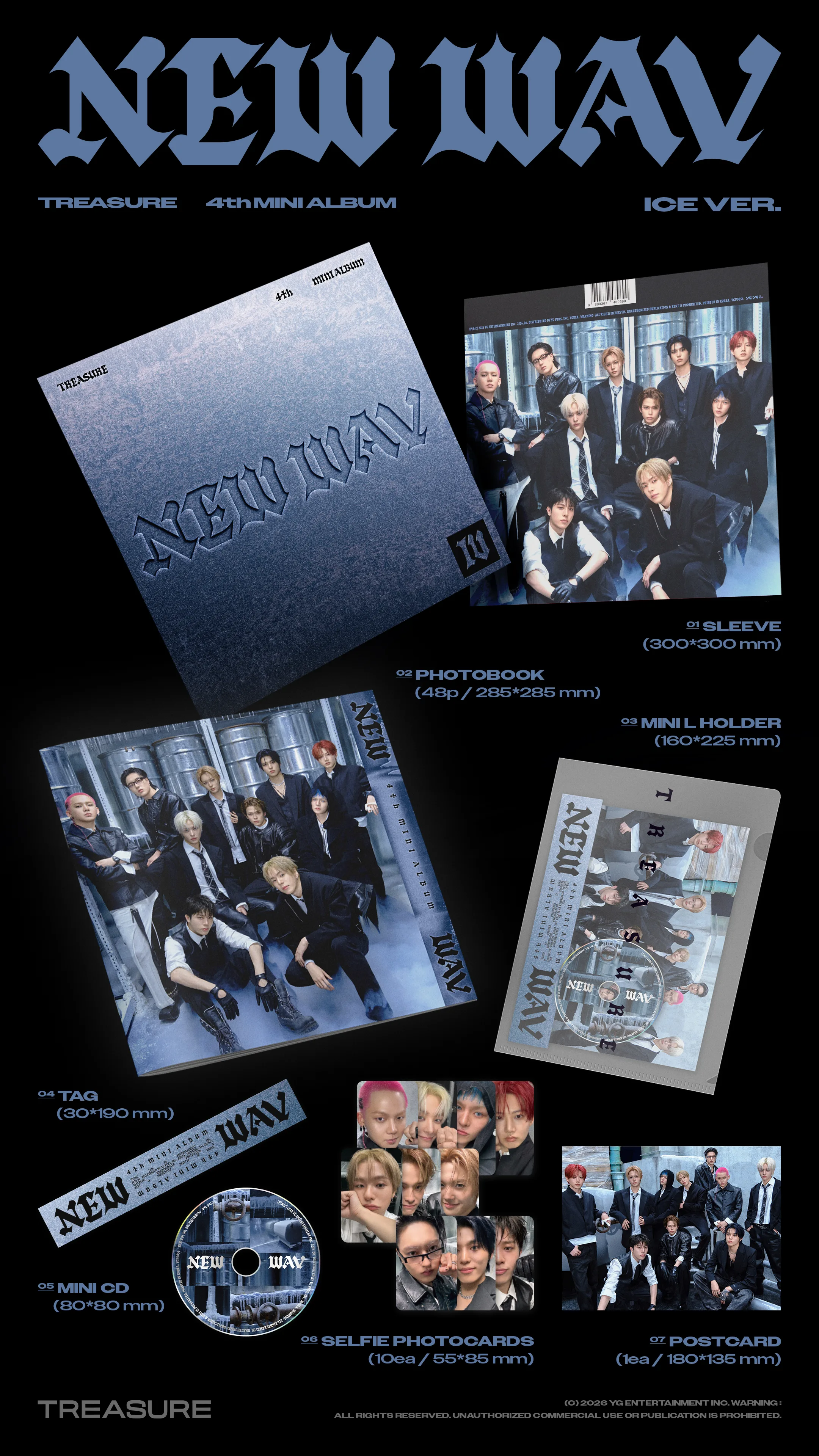 TREASURE 4th MINI ALBUM [NEW WAV] ICE VER. - TREASURE Official 4th Mini Album (ICE VER.) Detail