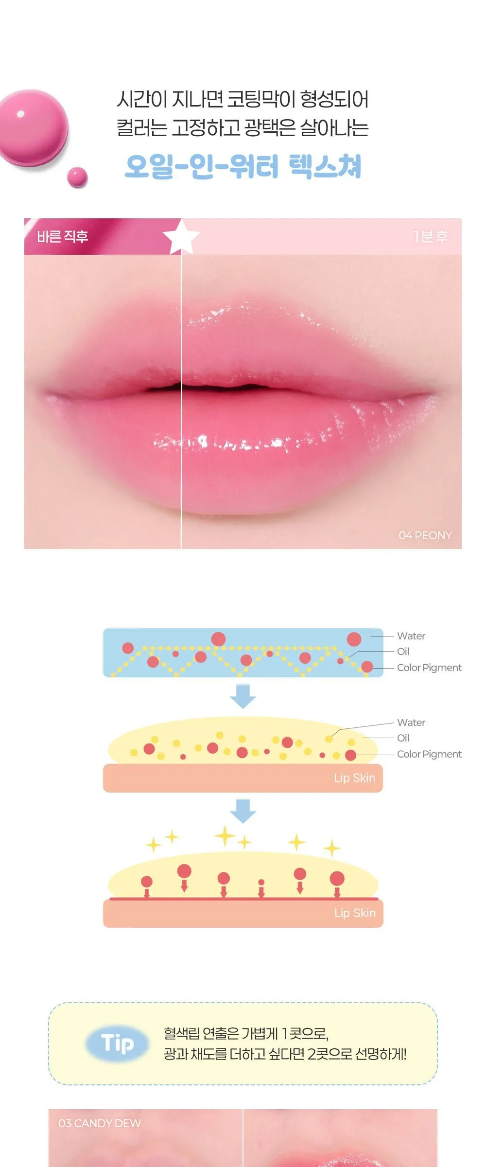 TUAEN Dewy Fit Tint 1pc - 02 Sugar Peach (Dewy Fit Lip Tint) Detail
