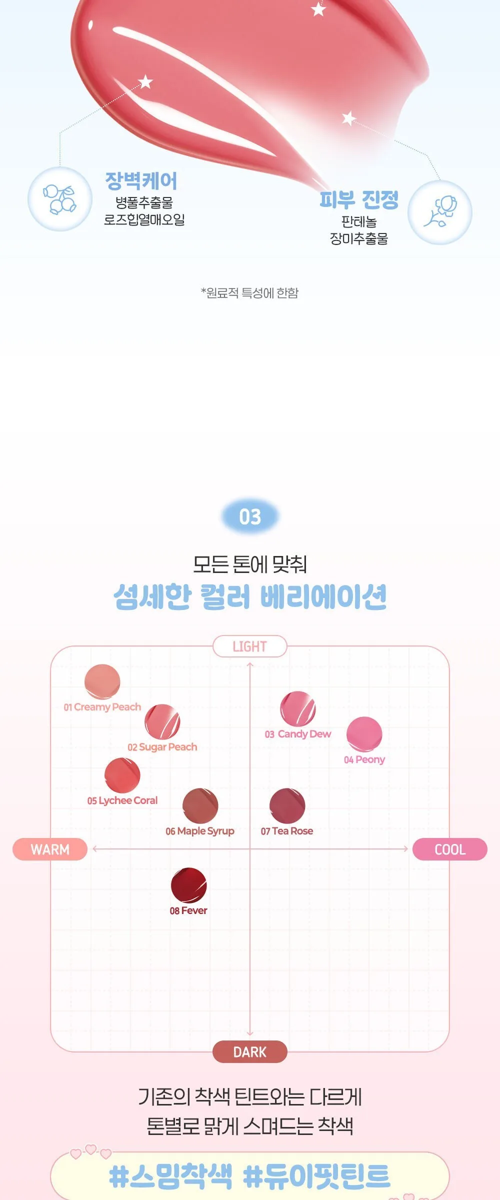 TUAEN Dewy Fit Tint 1pc - 02 Sugar Peach (Dewy Fit Lip Tint) Detail