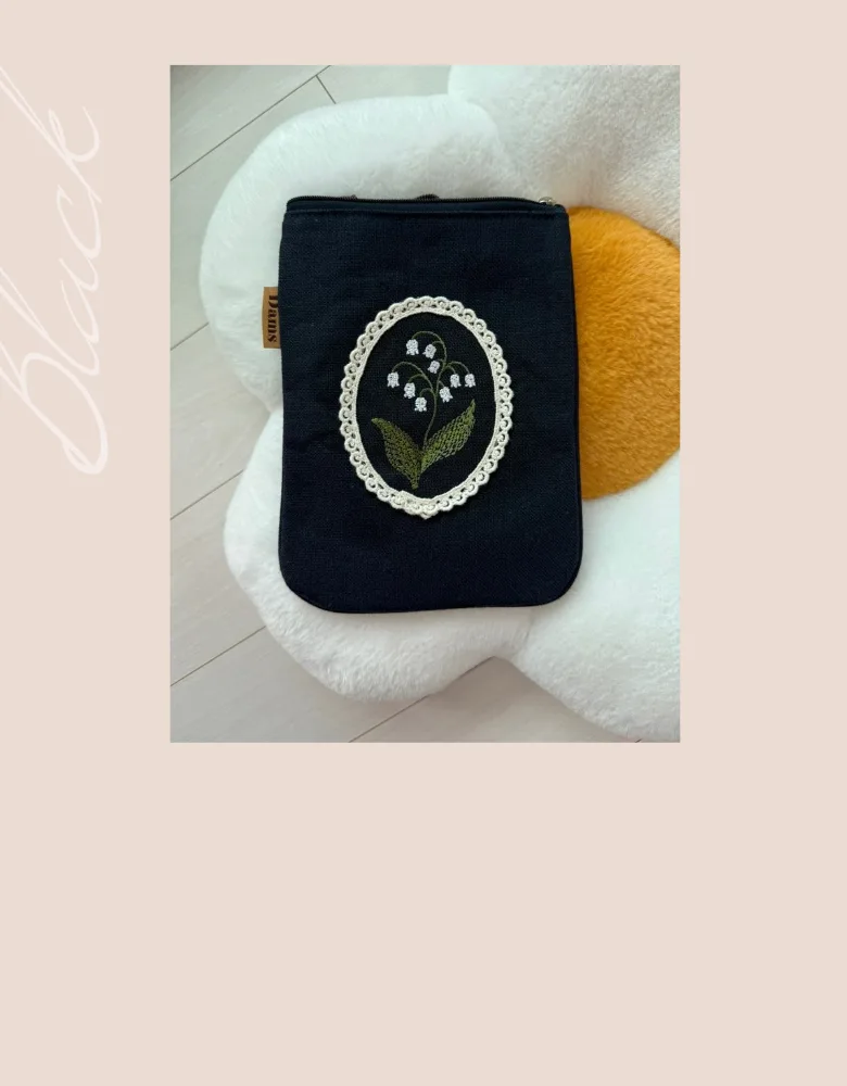 Unknown Brand Korean Embroidered Lily of the Valley Phone Bag Mini Crossbody Detail