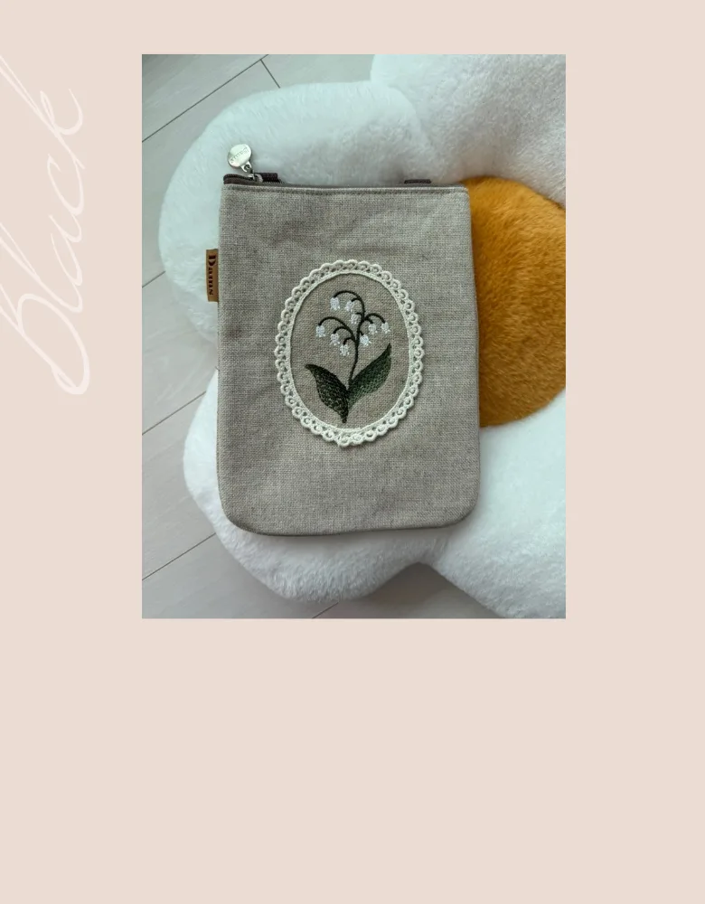 Unknown Brand Korean Embroidered Lily of the Valley Phone Bag Mini Crossbody Detail