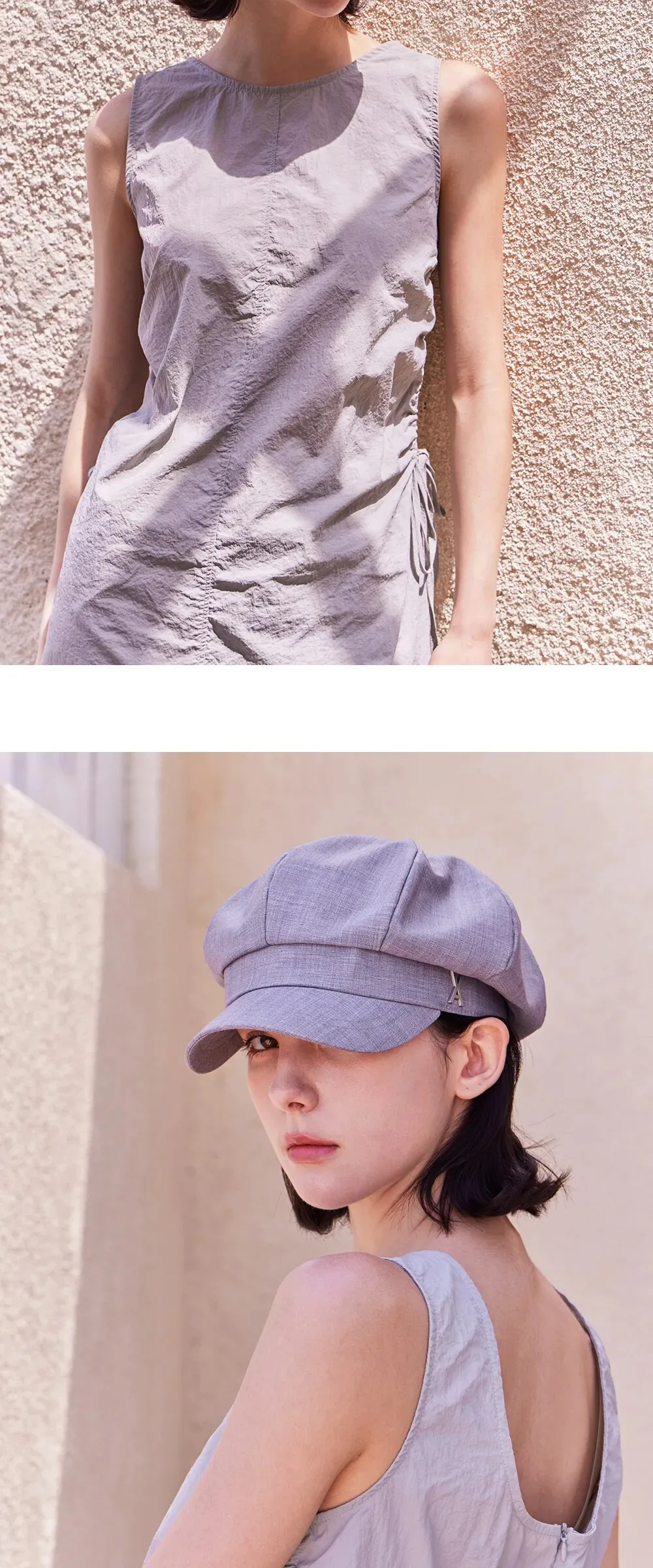 VARZAR VA Stud Newsboy Cap Gray Detail
