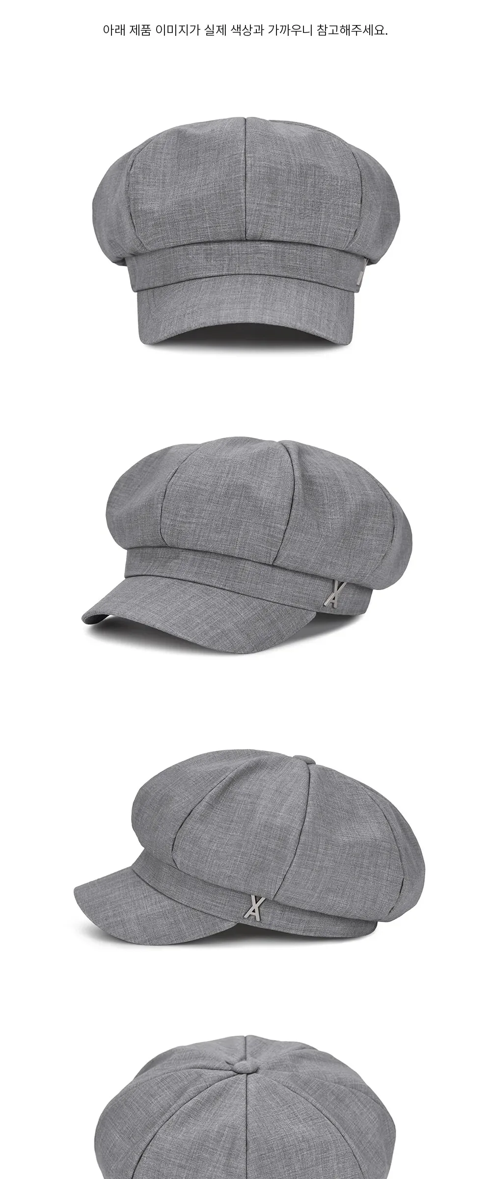 VARZAR VA Stud Newsboy Cap Gray Detail