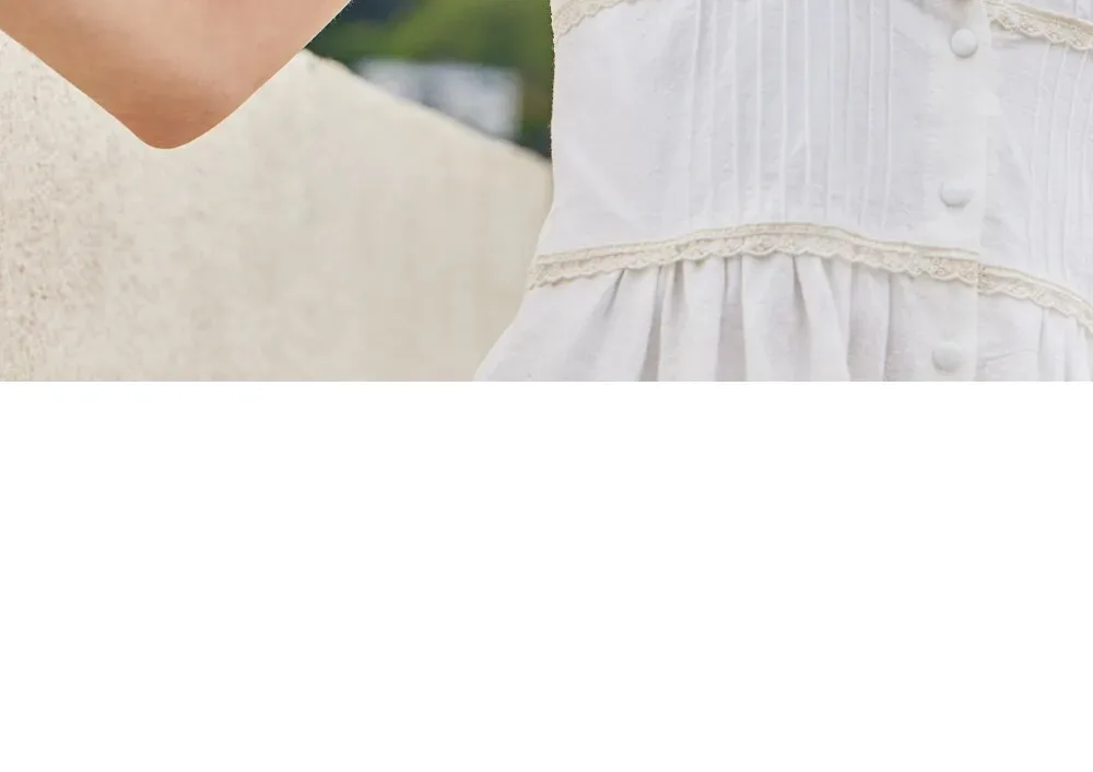 VARZAR VA Stud Ribbon Bonnet Hat Beige Detail