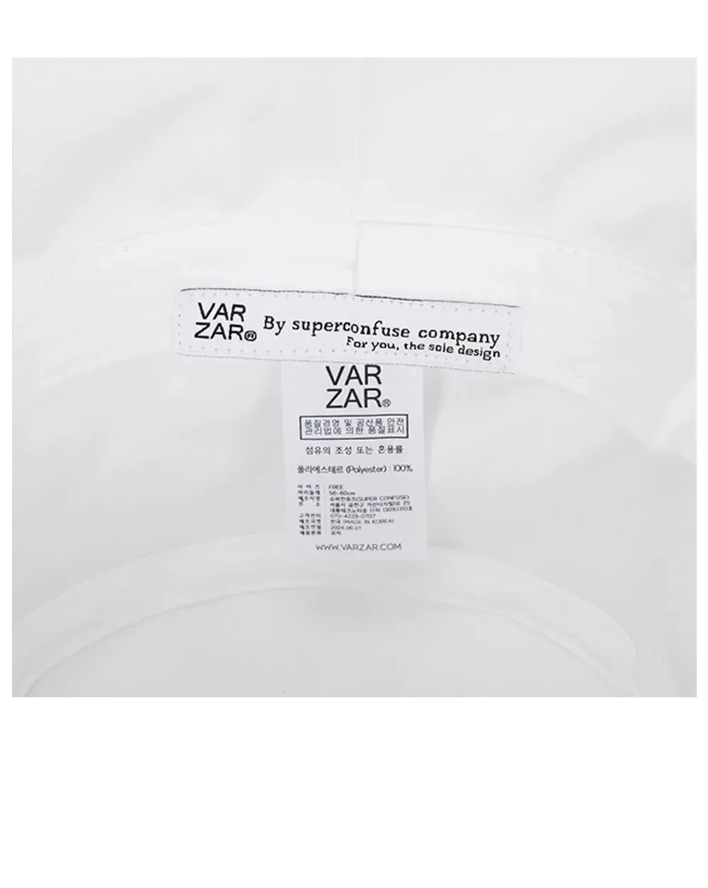 VARZAR VA Stud Frill Bucket Hat White Detail