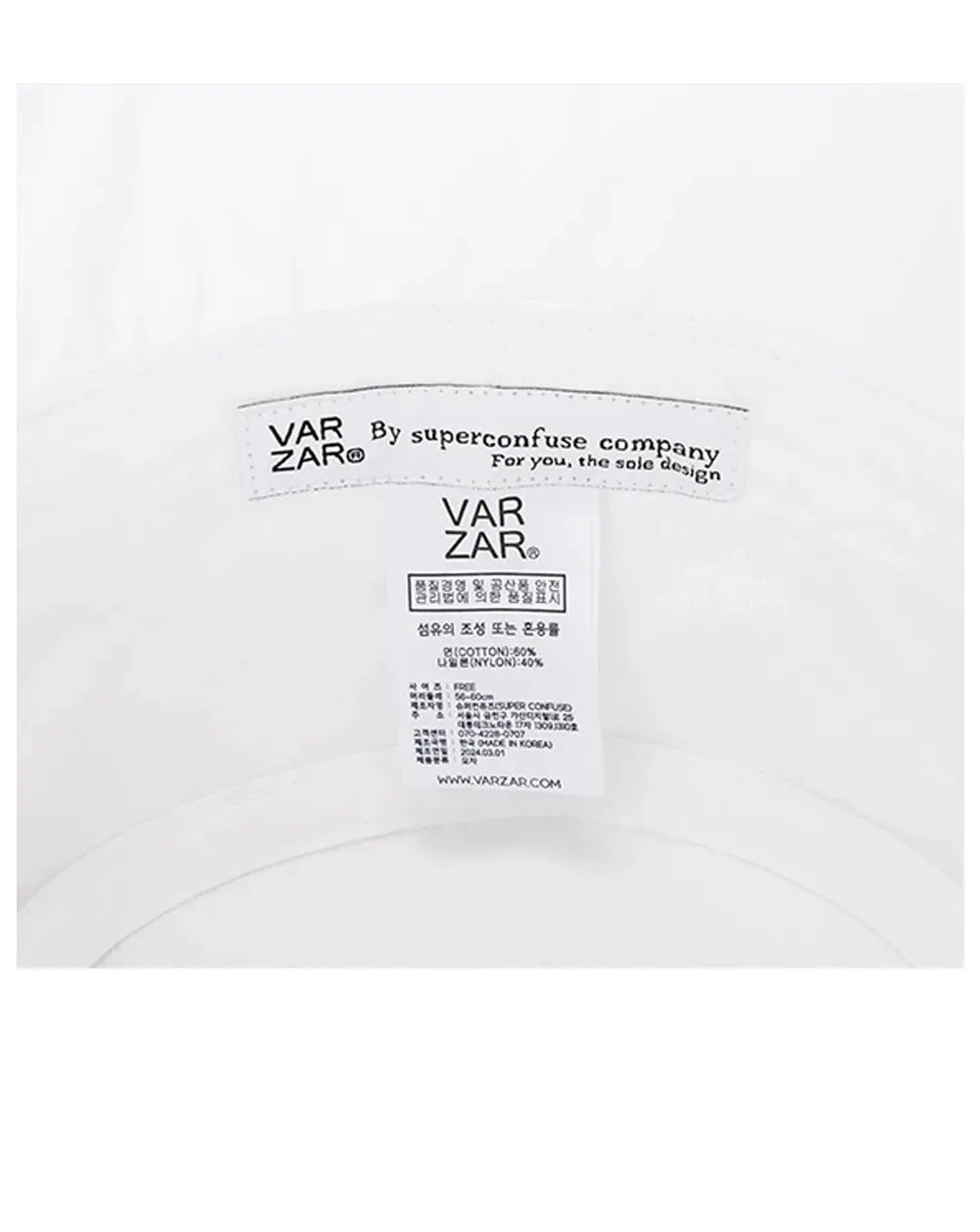 VARZAR VA Stud Solarshield Bucket Hat White Detail