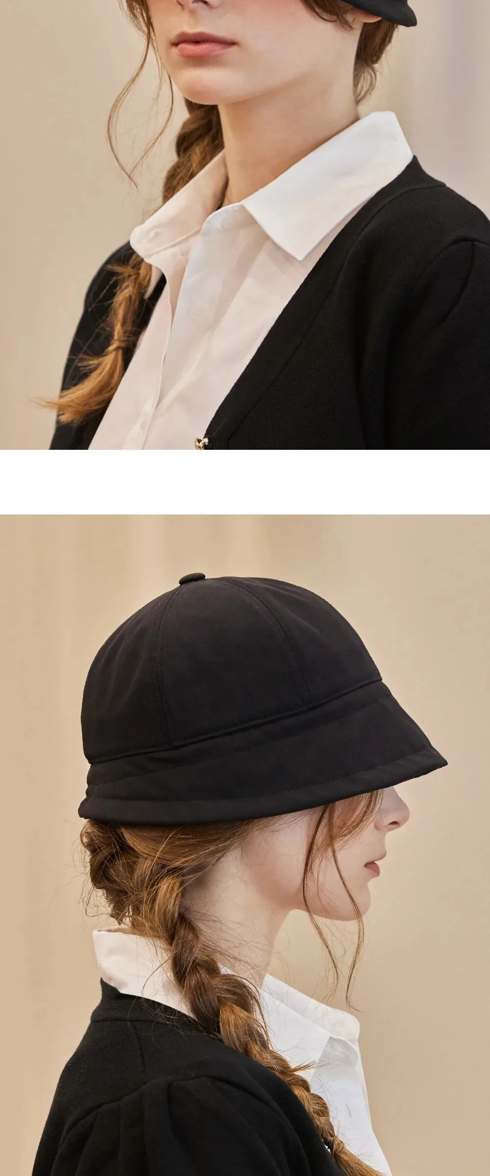 VARZAR VA Curved Stud Nylon Bonnet Hat Black Detail