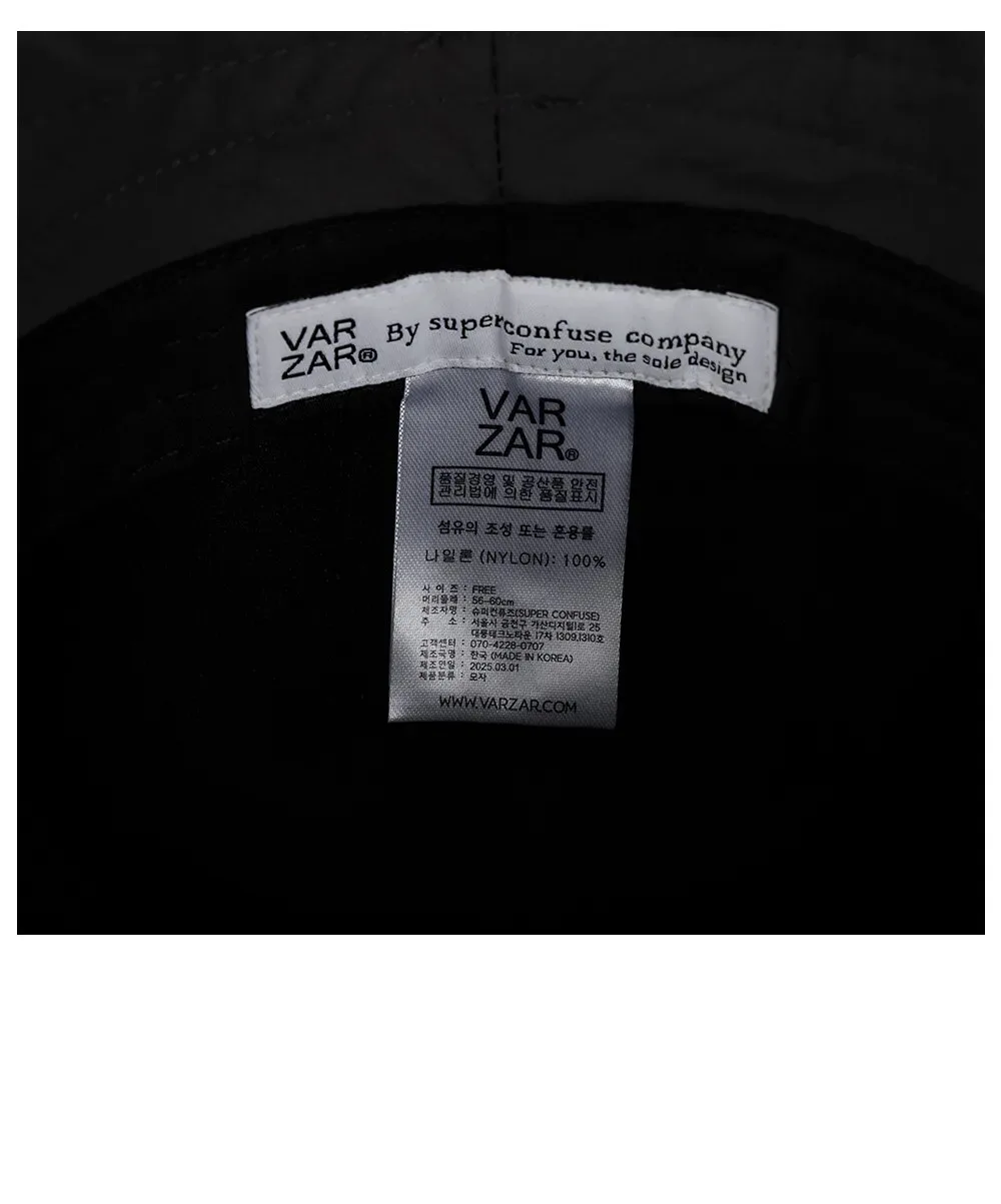 VARZAR VA Curved Stud Nylon Bonnet Hat Black Detail