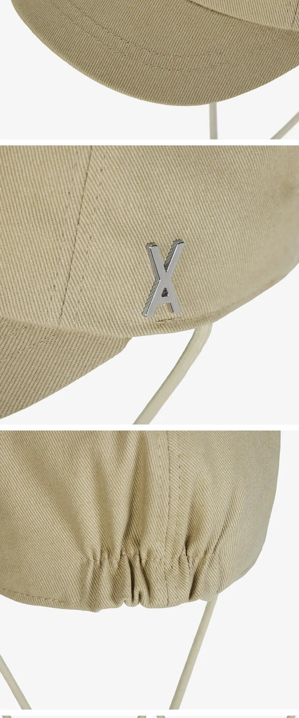 VARZAR VA Stud Safari Ball Cap Cream Detail