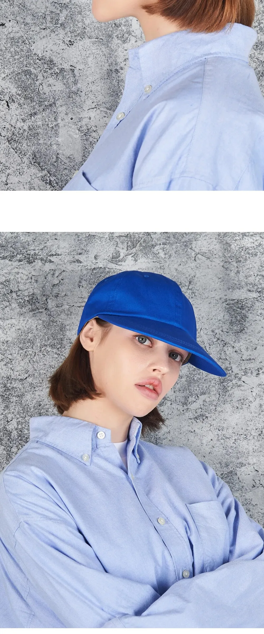 VARZAR Ordinary Oversized Cotton Ball Cap Blue Detail
