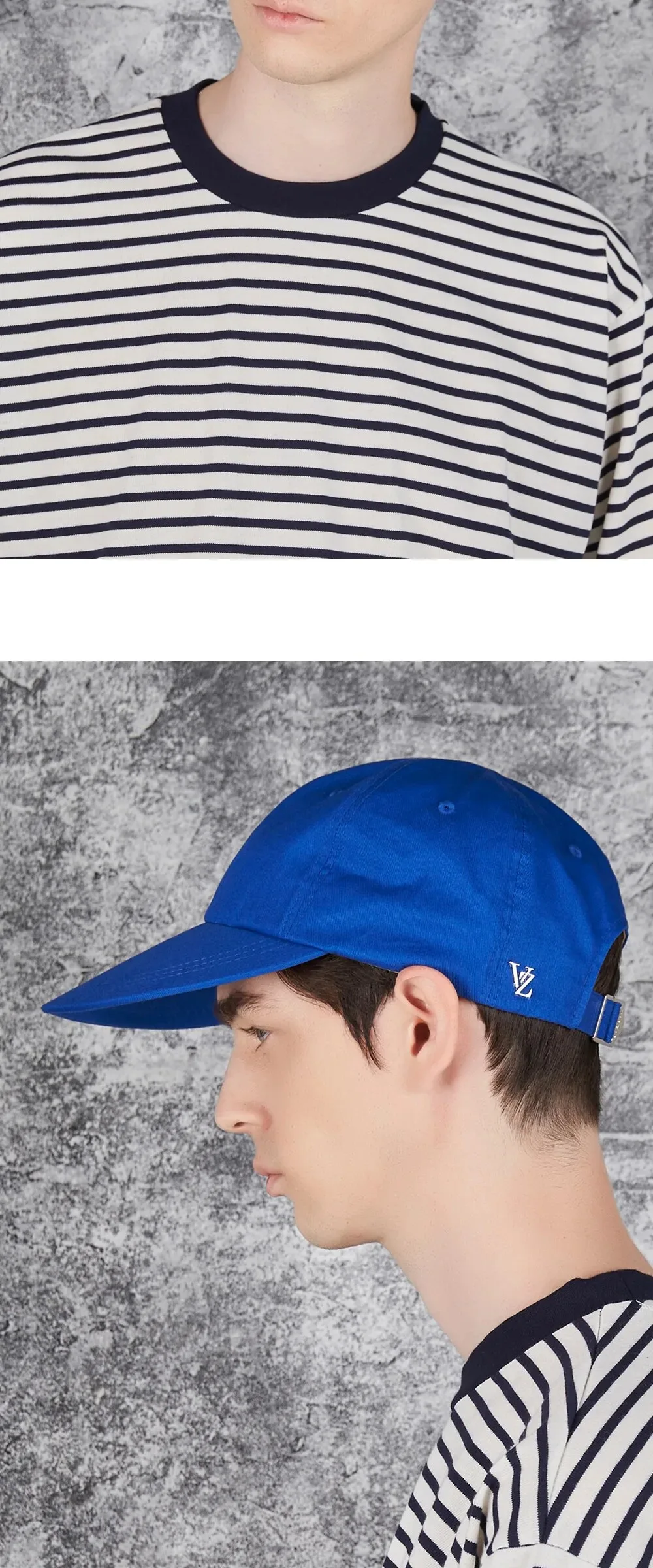 VARZAR Ordinary Oversized Cotton Ball Cap Blue Detail