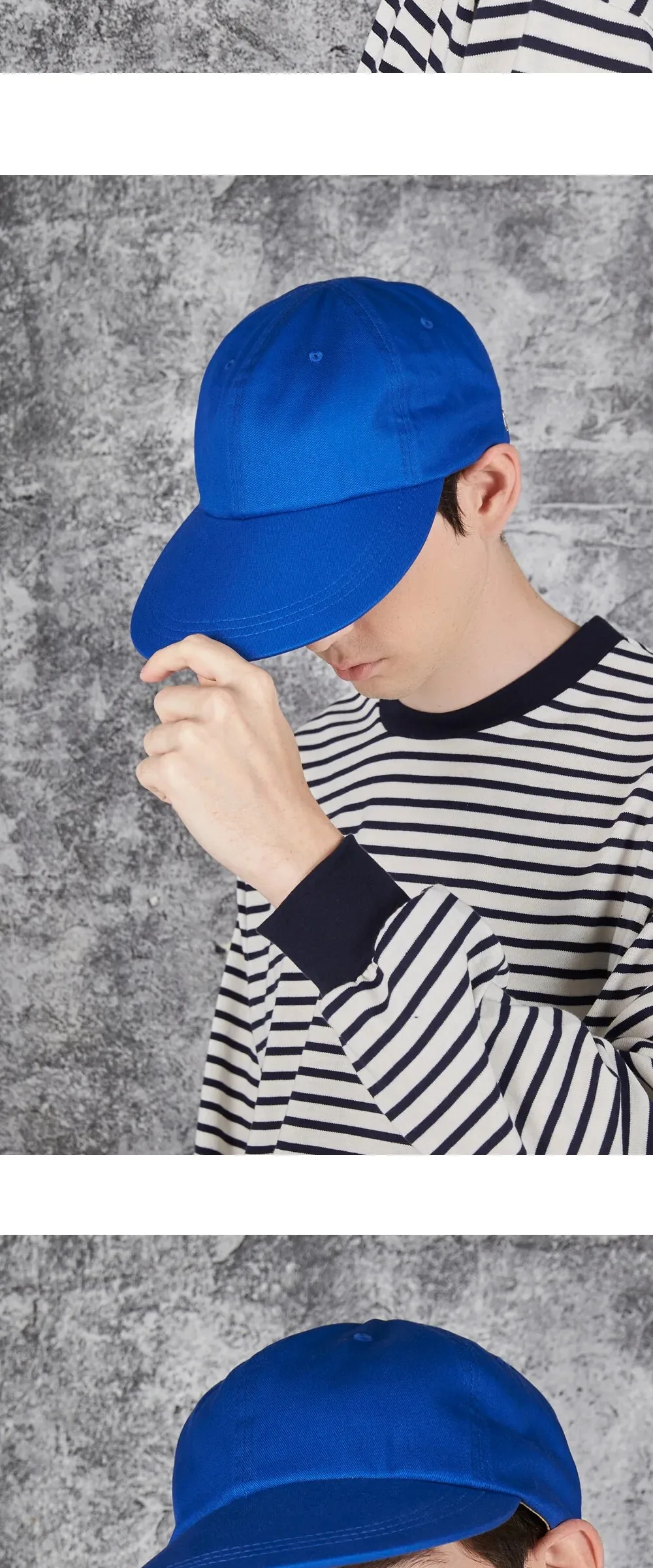 VARZAR Ordinary Oversized Cotton Ball Cap Blue Detail