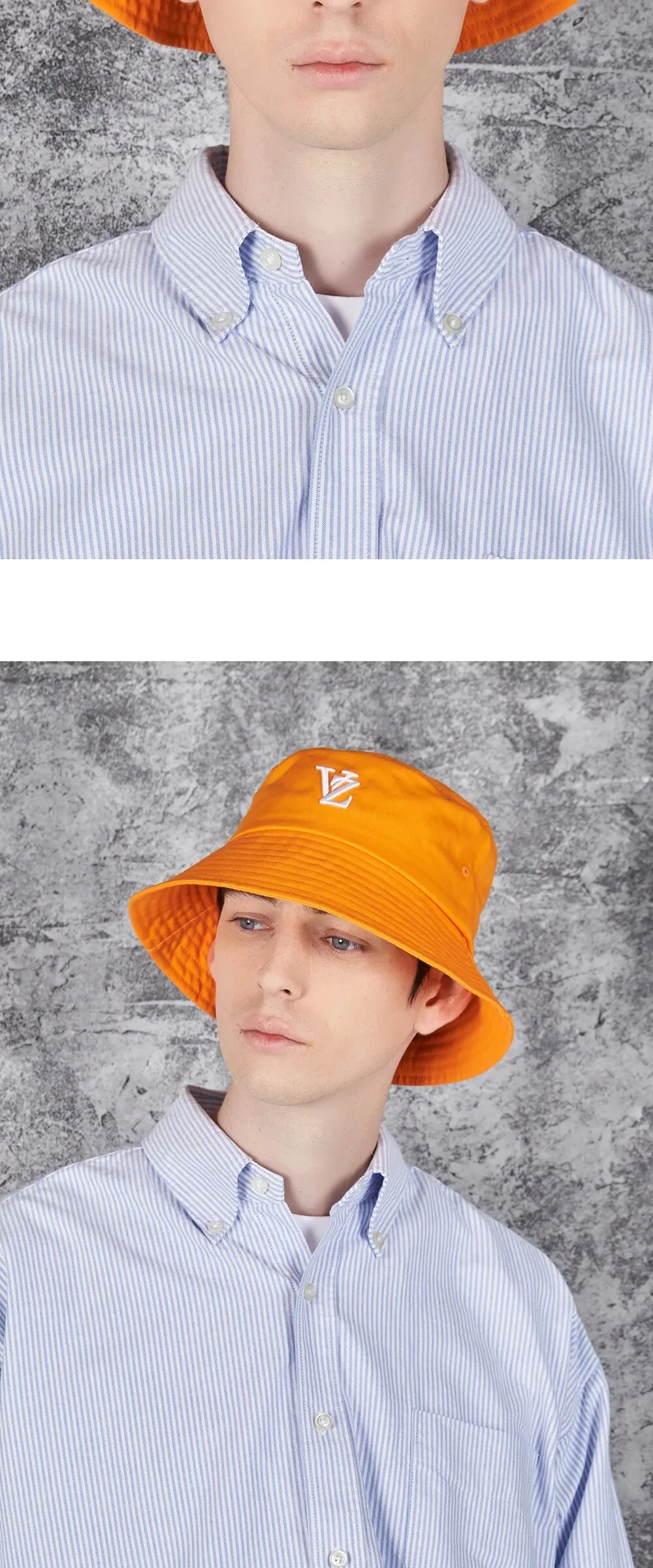 VARZAR 3D Monogram Color Bucket Hat Orange Detail