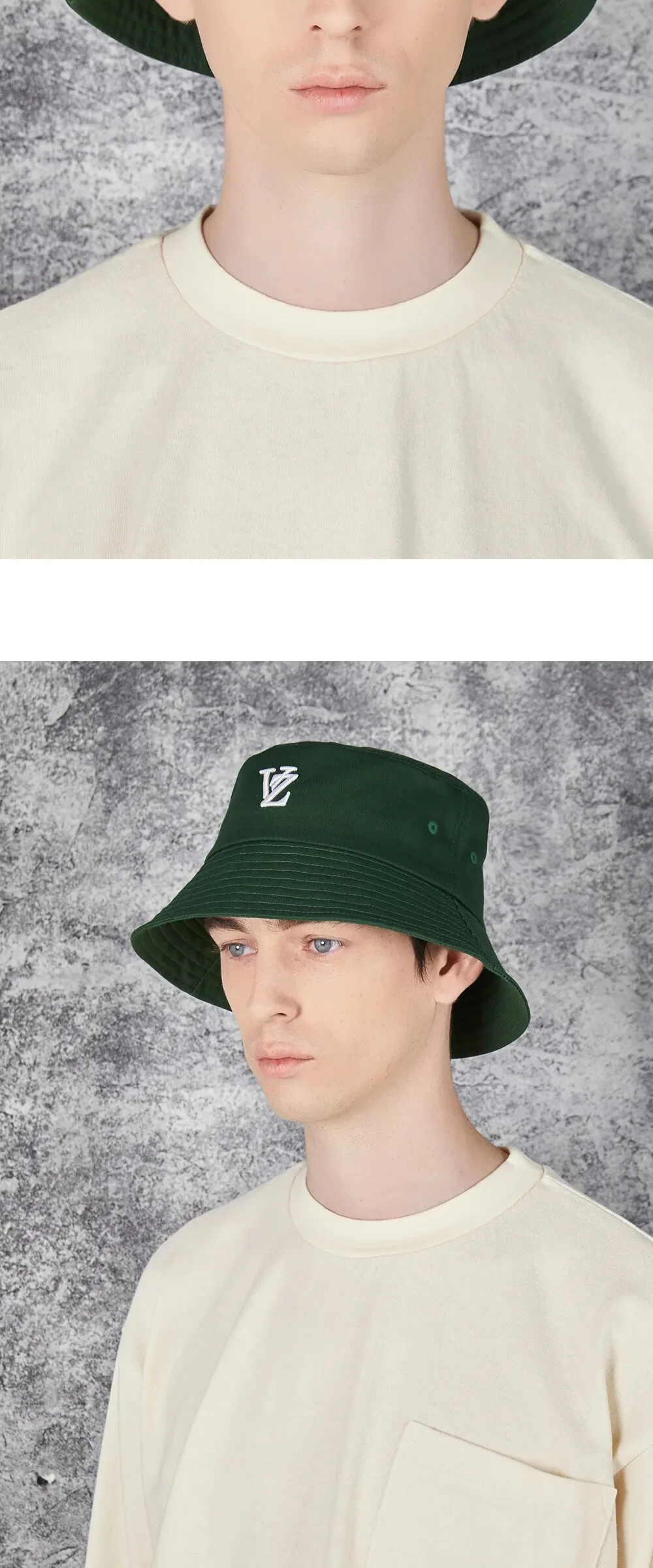 VARZAR 3D Monogram Color Bucket Hat Green Detail
