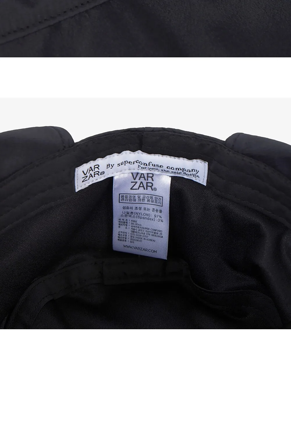 VARZAR studded logo strap bonnet hat Detail