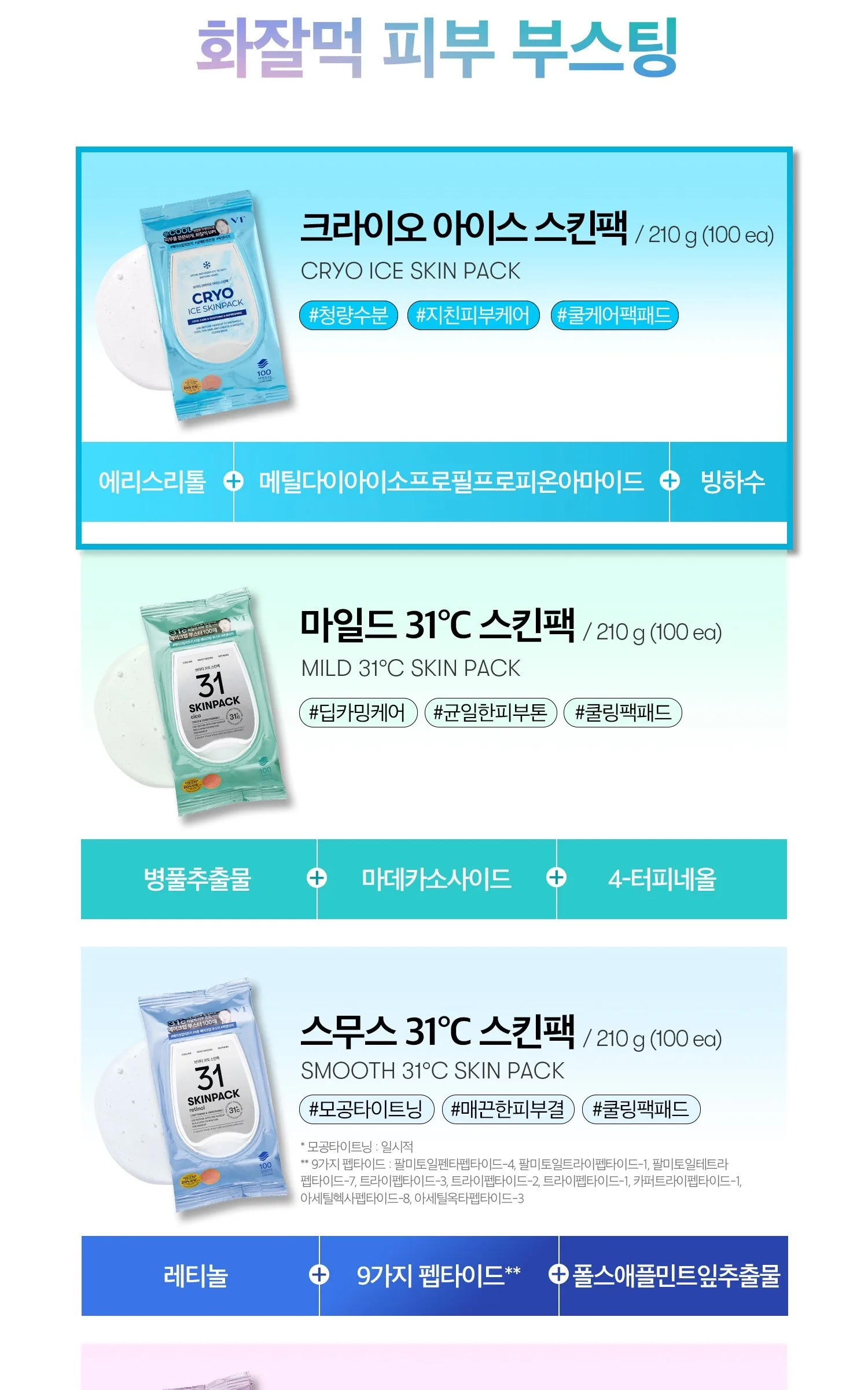 VT Cosmetic Cryo Ice Skin Pack, 1 Pack (100 Sheets) Detail