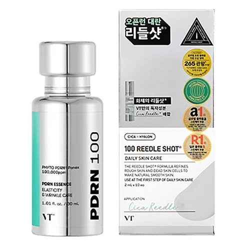 VT Cosmetics PDRN Essence 100 30ml + VT 100 Riddle Shot Stick Pouch 2ml x10  Set