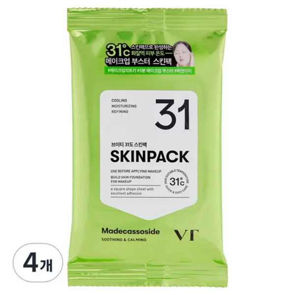 VT Cosmetic Soothing 31ºC Skin Pack 65g 30sheets * 4packs