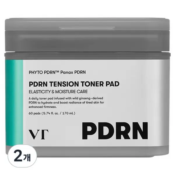 VT Cosmetics PDRN Tension Toner Pad 170ml 60 Pads x 2ea