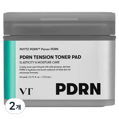 VT Cosmetics PDRN Tension Toner Pad 170ml 60 Pads x 2ea