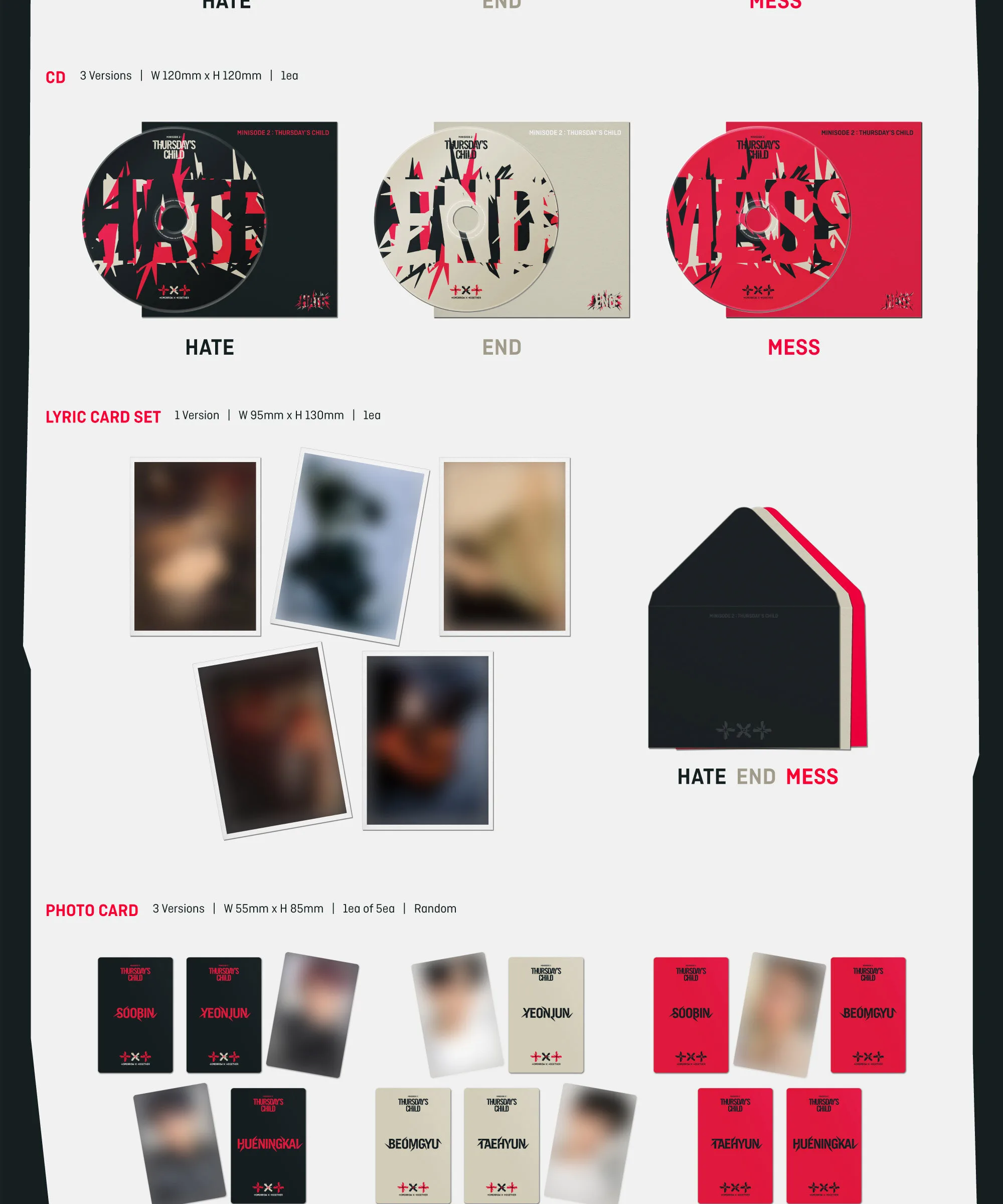 TXT – minisode 2: Thursday’s Child Mini Album 4 (Random Version) Detail