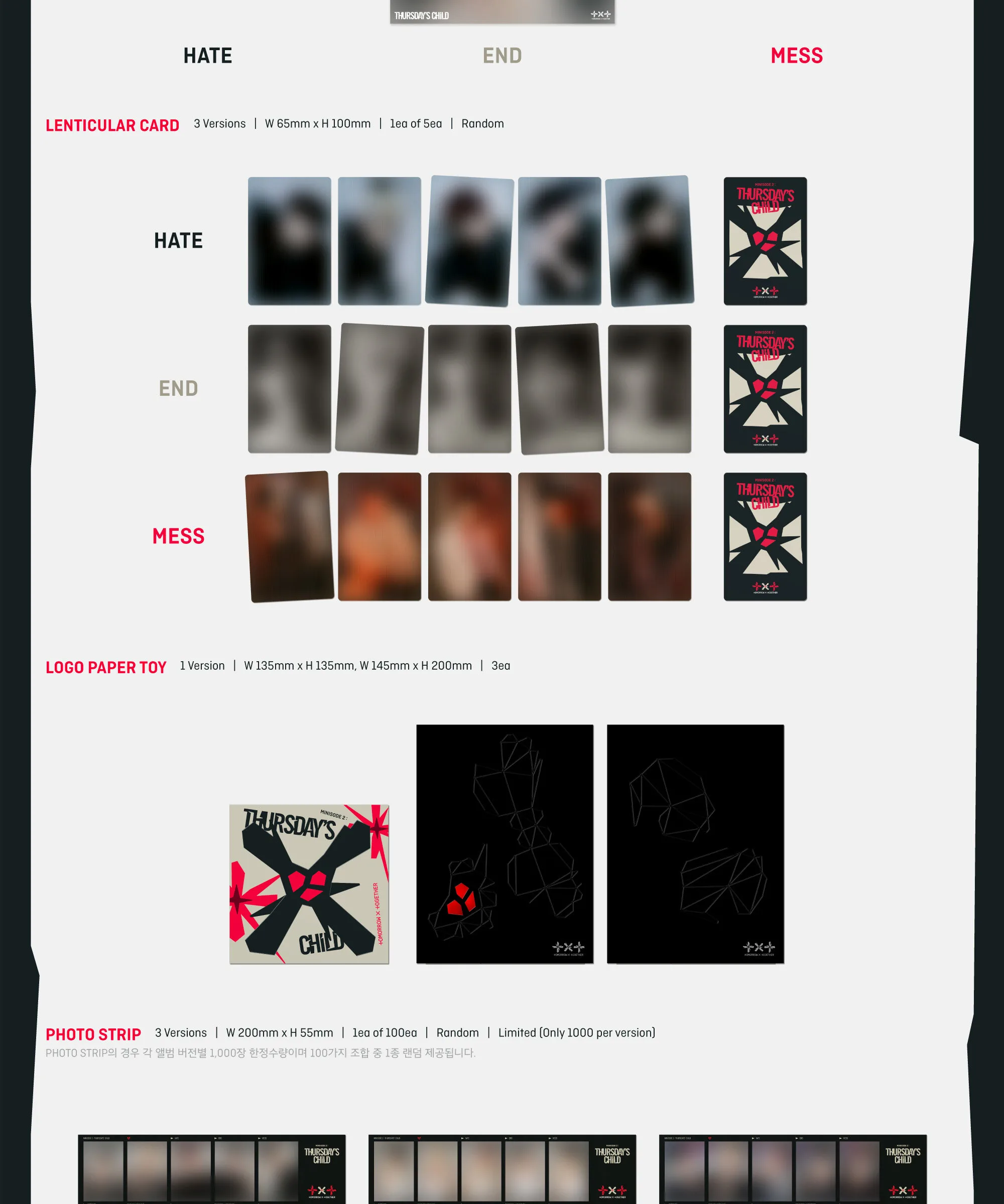 TXT – minisode 2: Thursday’s Child Mini Album 4 (Random Version) Detail