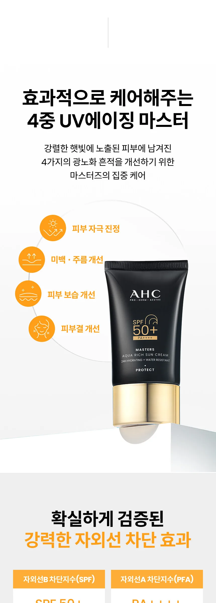 AHC Masters Aqua Rich Suncream 50ml 1+1 Detail