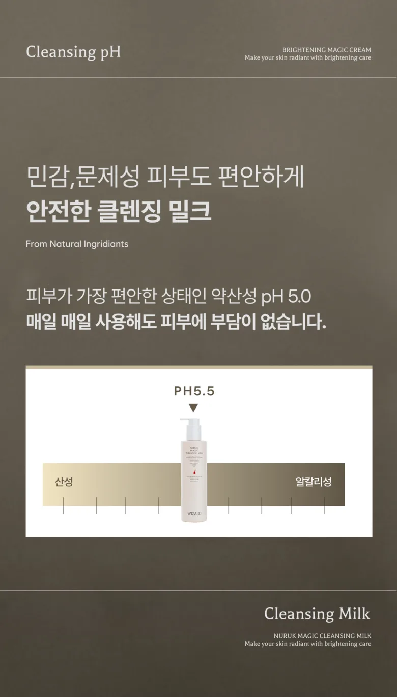 WIZARD JOSEON NURUK MAGIC CLEANSING MILK 300ml 2-pack, Sensitive Skin Barrier Improvement Detail