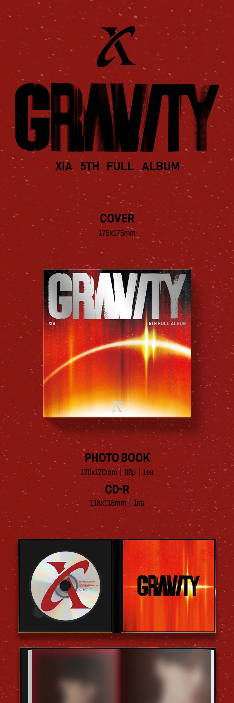 XIA (KIM JUN SU) - 5th FULL ALBUM [GRAVITY] Orbit Ver. Detail