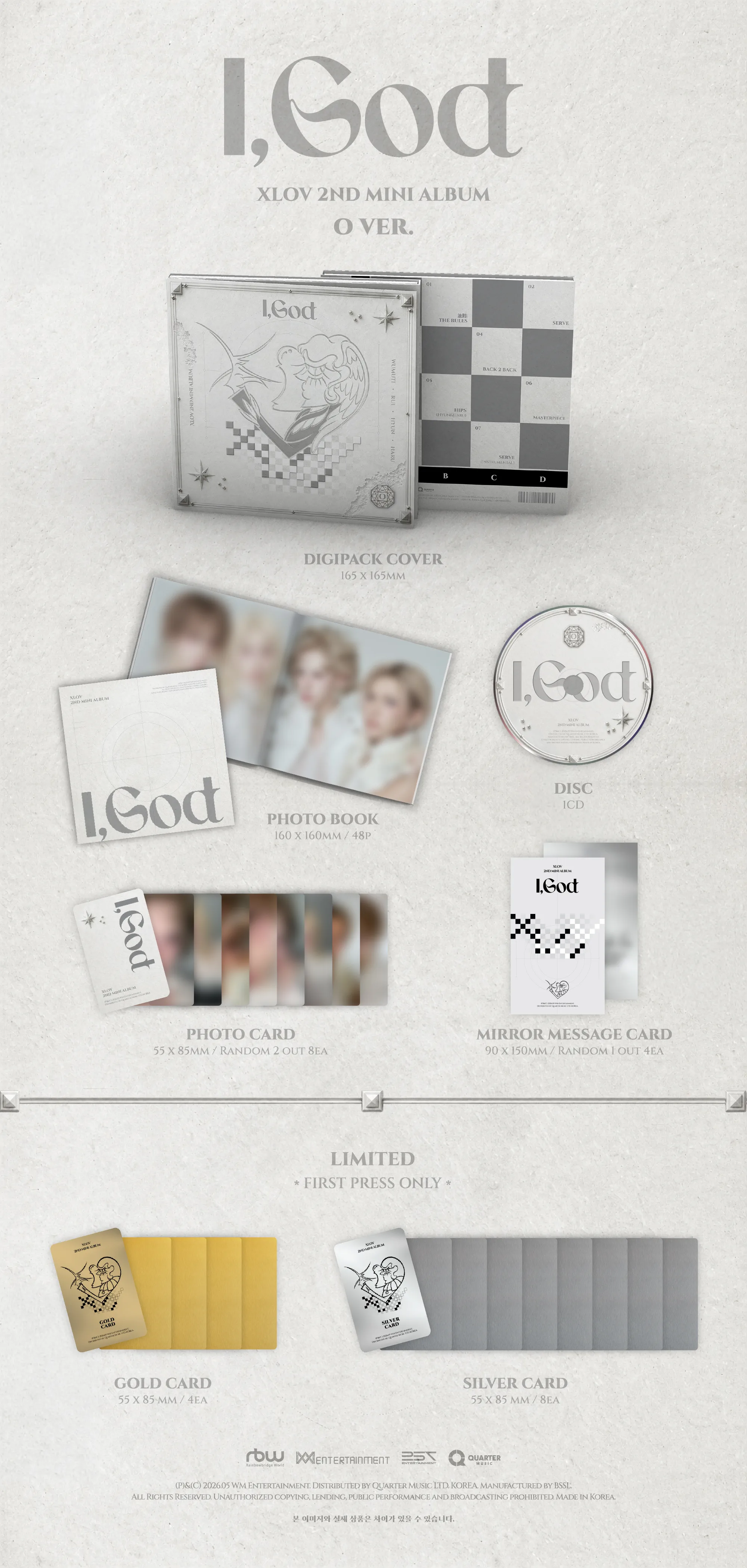 XLOV Mini Album 2 'I,God' (O Ver.) - XLOV Official Mini Album Detail