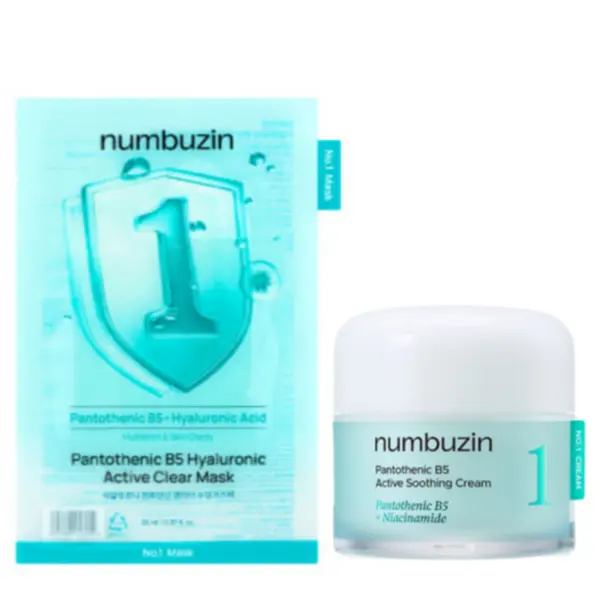 numbuzin Pantothenic B5 Hyaluronic Active Clear Mask 10sheets + Pantothenic B5 Active Soothing Cream 80ml